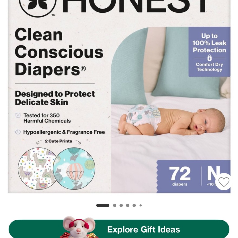 The Honest Company Clean Conscious Diapers - White and Blue